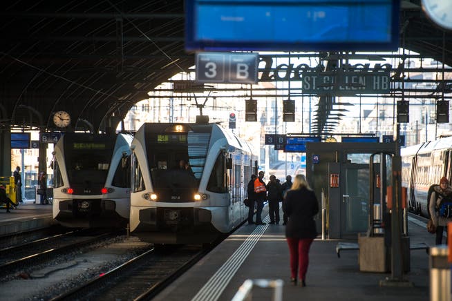 S-Bahn trains in St.Gallen main station.